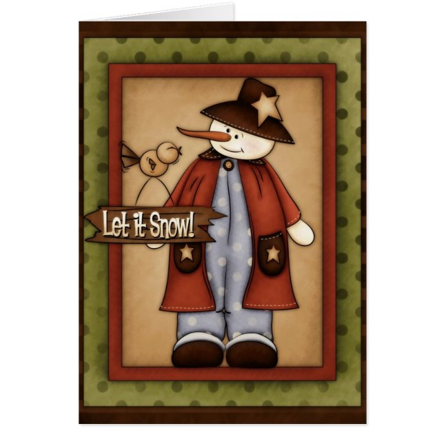 Temporada de Invierno Snowfolk Snowman Greeting Ca (Frente)