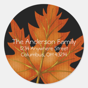 Temporada de otoño de hoja de naranja - Etiquetas 