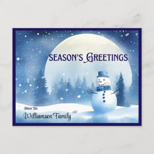 Temporada de Snowman saluda la tarjeta postal de v