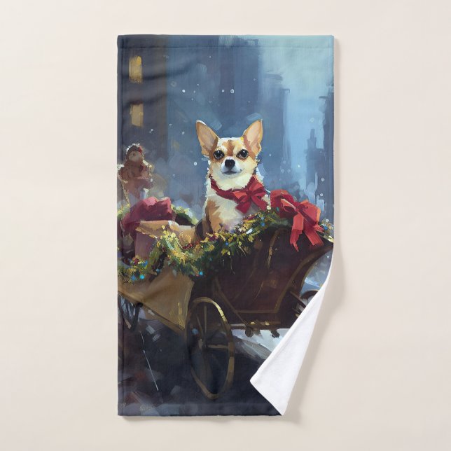 temporada festiva de los Navidades chihuahua (Toalla de mano)
