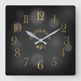 Tempus Fugit Black Bokeh Acrílico reloj de pared