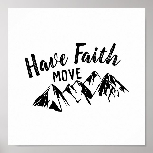 Ten Faith Move Mountains Palabra cristiana Arte (Frente)