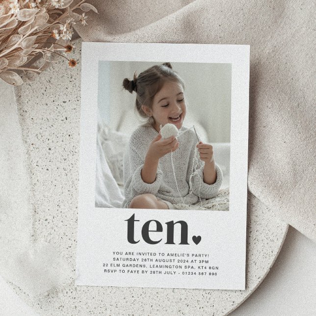 Ten Heart - Invitación al cumpleaños de la foto cu (Subido por el creador)
