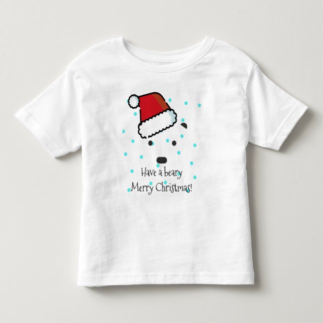 "Ten un beary Feliz Navidad", camiseta de un niño  (Anverso)