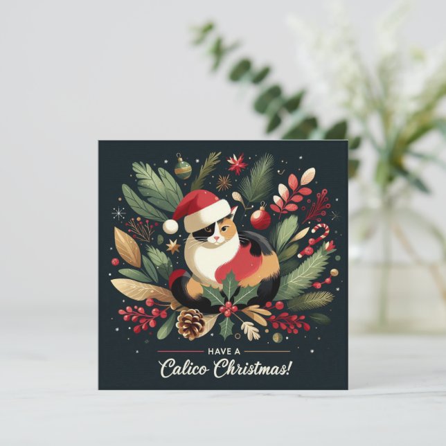 Ten un Calico Navidad (Anverso de pie)