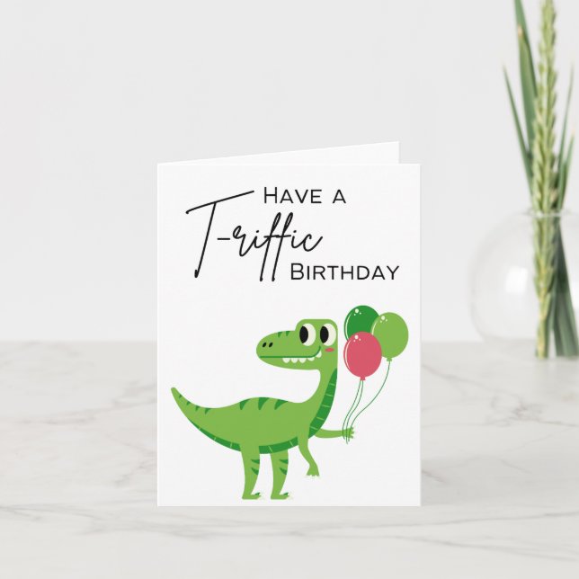 Ten un cumpleaños de T-riffic - Tarjeta Pun (Anverso)