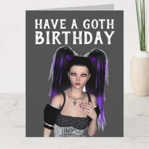 TEN UN CUMPLEAÑOS GÓTICO, TARJETAS DE CHICA EMO GÓ