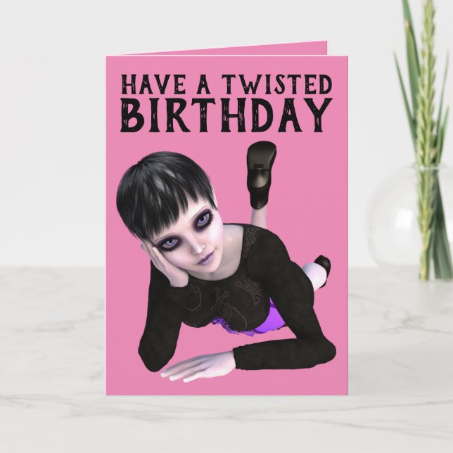TEN UN CUMPLEAÑOS RETORCIDO, TARJETAS DE CHICA EMO (Anverso)