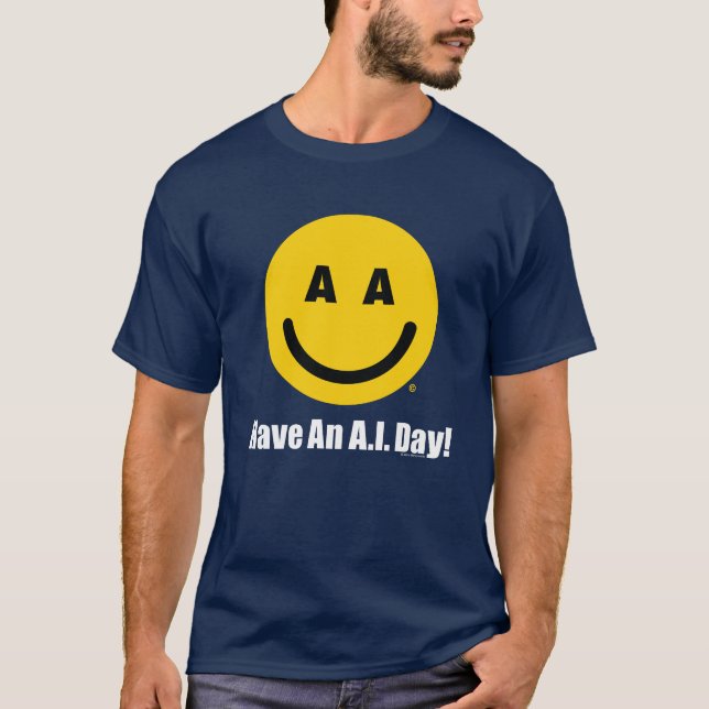 Ten un día de I.A. Camiseta oscura (Anverso)