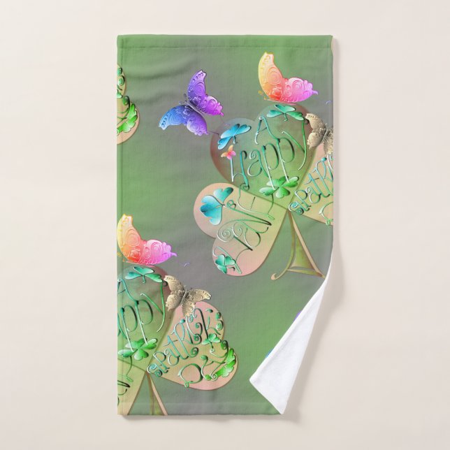 "Ten un feliz St. Patrick's" Shamrock (Toalla de mano)
