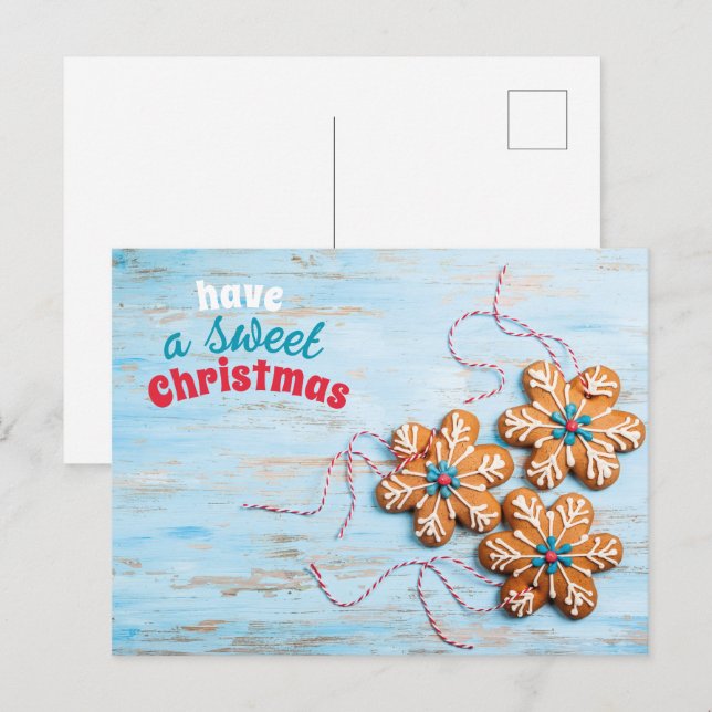 Ten Una Postales De Pan De Gengibre Para Navidades (Anverso / Reverso)