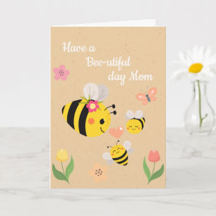 Ten una tarjeta del día de la madre para abejas