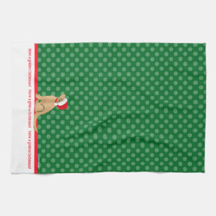 Ten una toalla de cocina verde de perro Navidades 