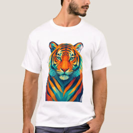 Tendencia de camiseta de tigre geométrico