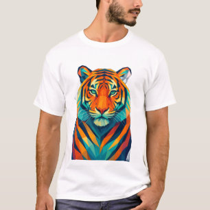 Tendencia de camiseta de tigre geométrico