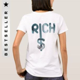 Tendencia de camiseta impresa en reverso RICH Resu