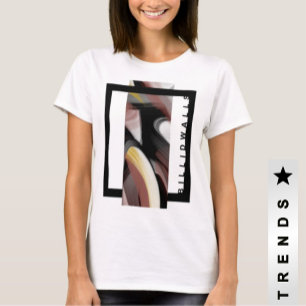 Tendencia de camisetas Resumen Art Black White Pow
