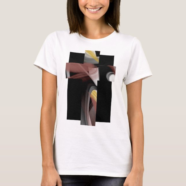 Tendencia de camisetas Resumen Polvo Blanco Negro (Anverso)