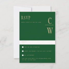 Tendencia de la Boda Verde de Oro Esmeralda RSVP