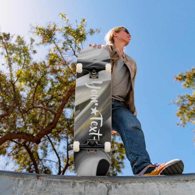 Tendencia del skateboard Resumen de arte Oro blanc (Exterior 1)