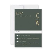 Tendencia Moda Moderna Boda de Oro Verde RSVP