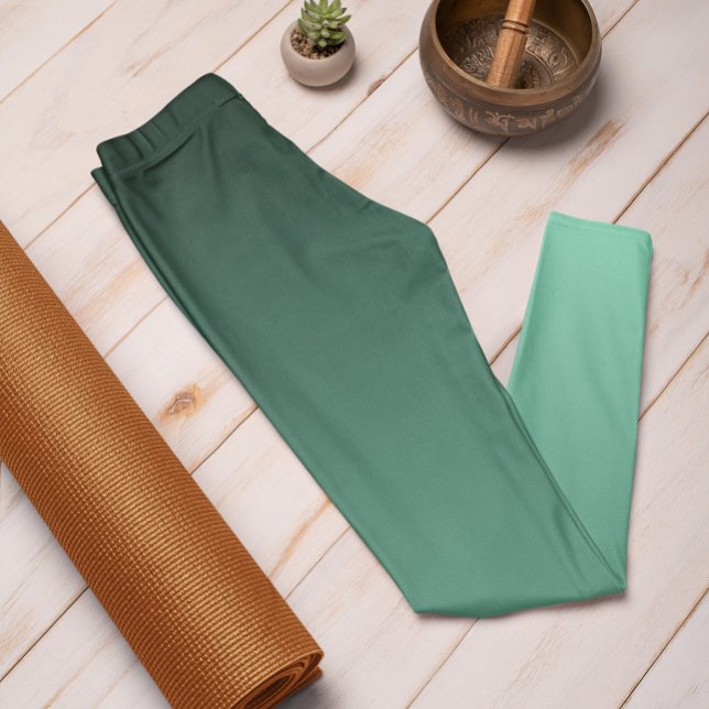 Tendencia Otoño Color Minty Green Ombre Leggings (Mockup 1)