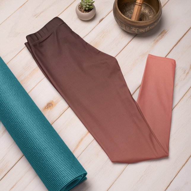 Tendencia Otoño Coral Sunset Ombre Leggings (Mockup 1 Coral Sunset)