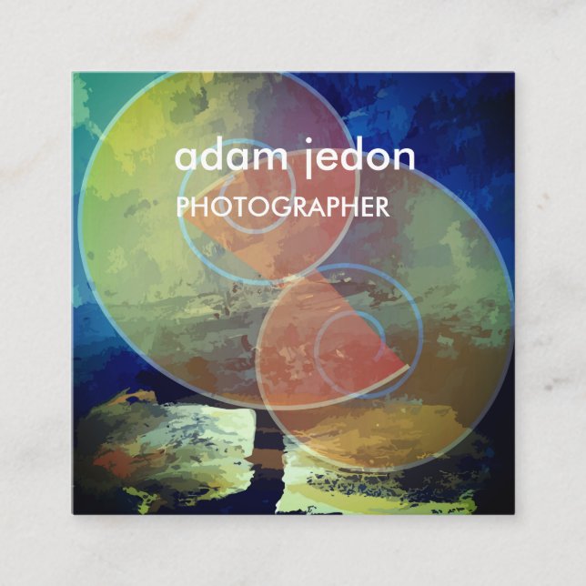 Tendencias modernas, tarjeta de visita cuadrada ge (Anverso)