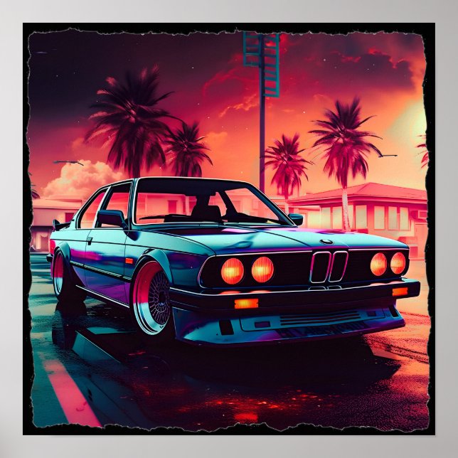Tendencias Synthwave - BMW Classics Arte generado  (Frente)