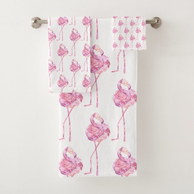 Tender Flamingo Series Design 3 Bath Toalla Set (In situ)