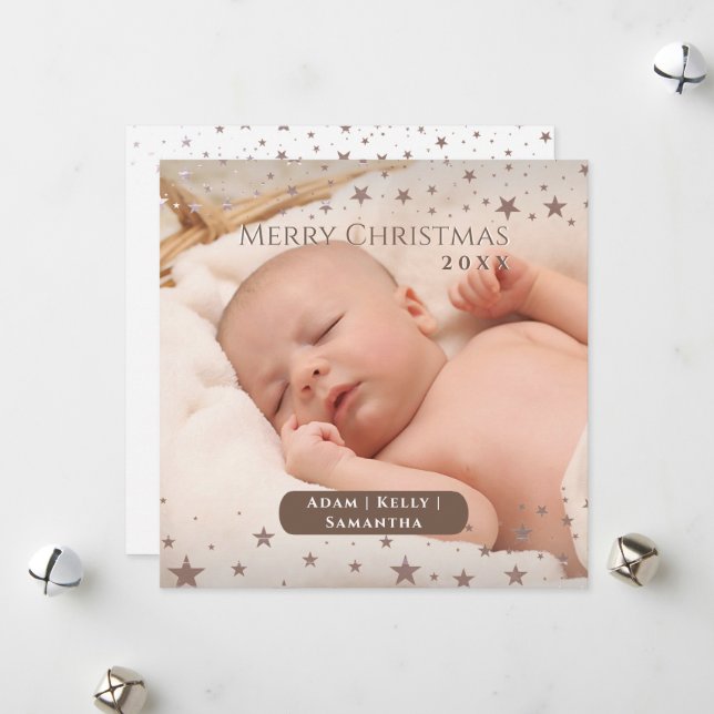 Tender Starry Navidad Personalizado Foto Festejo (Anverso/Reverso In Situ)