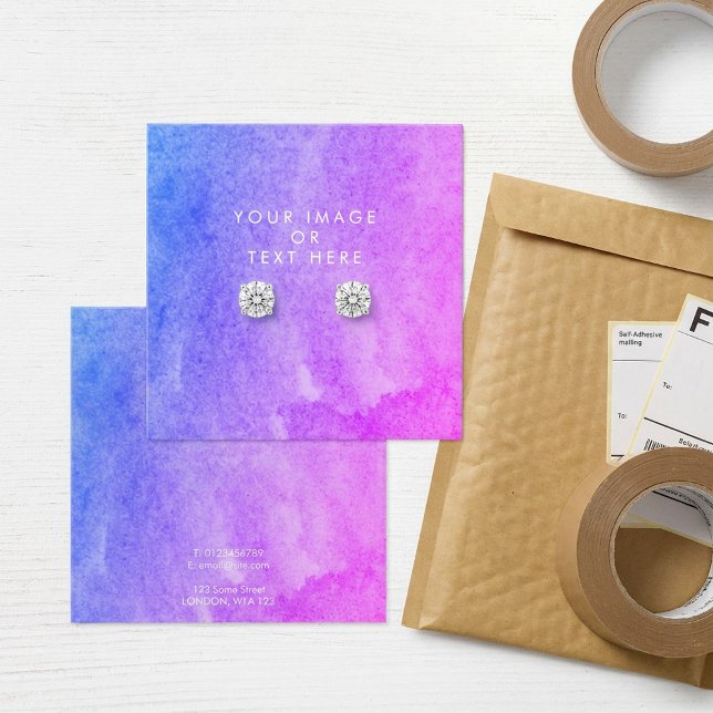 Tenedor del auricular color morado (Purple watercolor earring holder.)