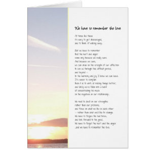 Tenemos que recordar el amor... las relaciones