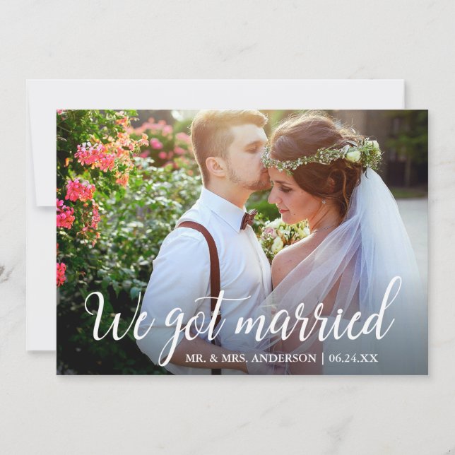 Tenemos tarjeta fotográfica de Boda de caligrafía  (Anverso)