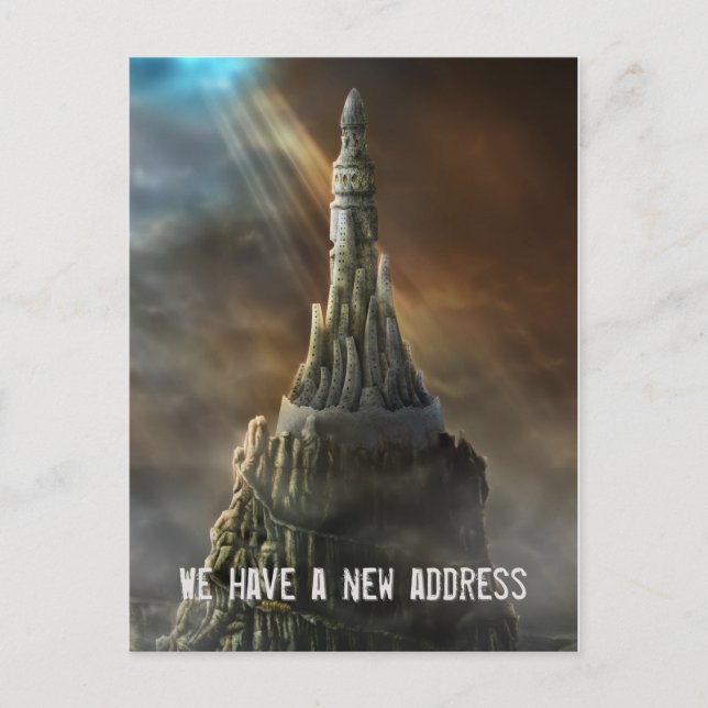 Tenemos una nueva dirección - Invitación de postal (Anverso)