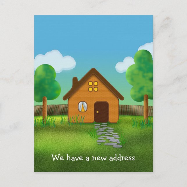 Tenemos una nueva dirección - Invitación postal (Anverso)
