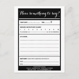 tener algo que decir tarjeta de comentarios