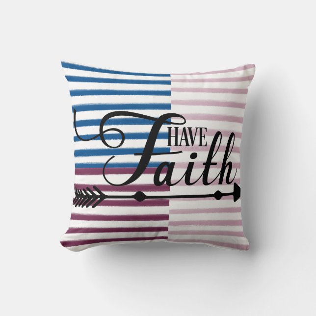 Tener almohada reversible a rayas de fe (Anverso)