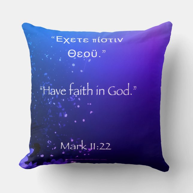 Tener fe en el Cojín decorativo de Dios en los col (Anverso)