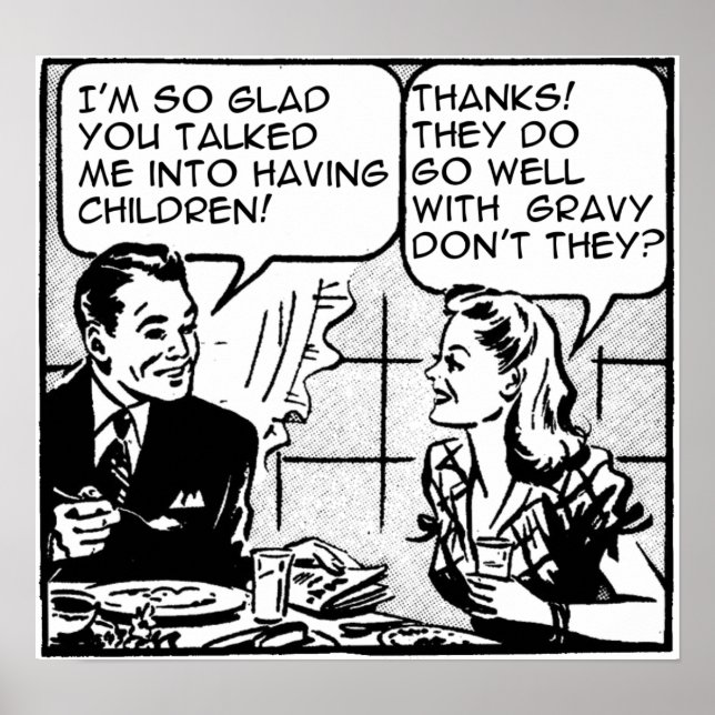 Tener hijos Rótulo de Poster de impresión retro di (Frente)