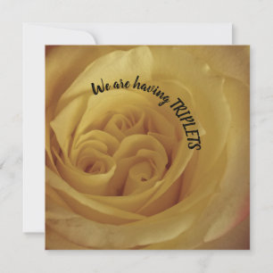 Tener trillizos Invitación de bebé rosa amarillo