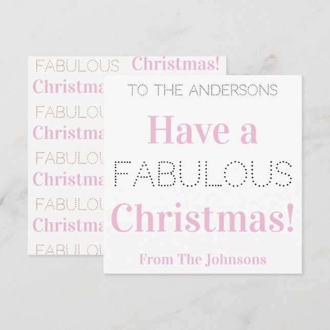 Tener un fabuloso Navidad de tipografía rosa moder (Anverso / Reverso)