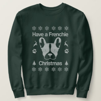 Tener Un Navidad Francés De Suéter De Hombro.