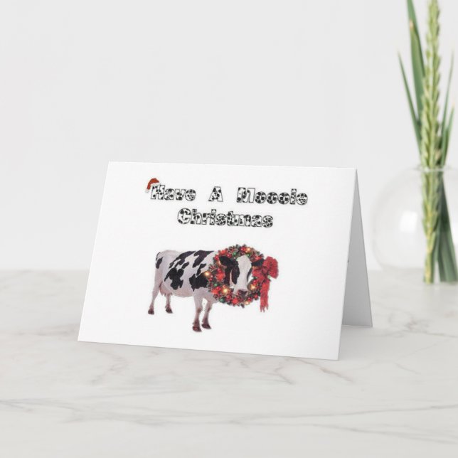 Tener una tarjeta de vaca para Navidades de la lun (Anverso)