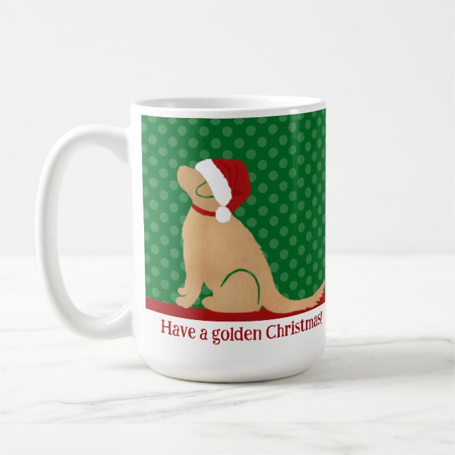 Tener una taza verde de Navidades dorados (Izquierda)