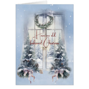 Tener Una Vieja Ventana De Navidades De Moda