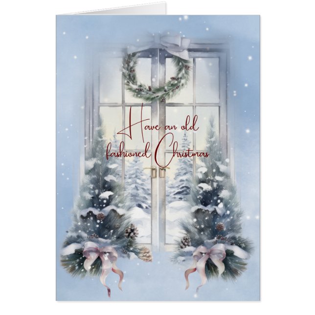 Tener Una Vieja Ventana De Navidades De Moda (Frente)