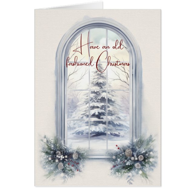 Tener Una Vieja Ventana De Navidades De Moda (Frente)