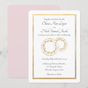 Tener Y Celebrar Invitación Al Anillo De Bodas Flo