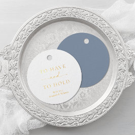 Tener y mantener etiqueta de favor - Oro y azul tu